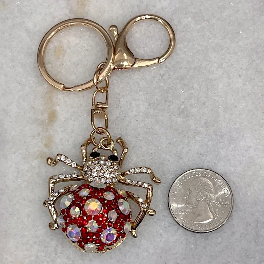 Austrian Crystal Blinged Lady Bug Keychain Bag Charm
